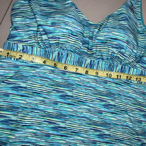 Stylish Blue and Green Halter Dress - Picture 6 of 14